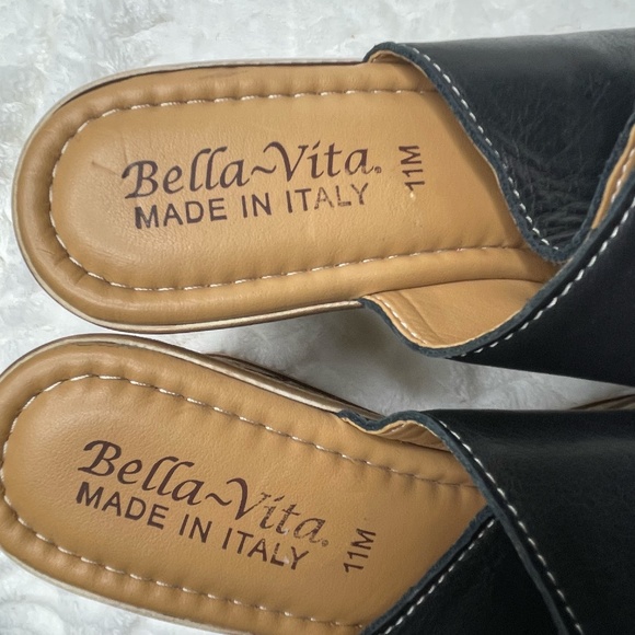 Bella-Vita Women's Wedge Leather Upper Sandals Slip On Made In Italy Size 11M - Picture 6 of 8